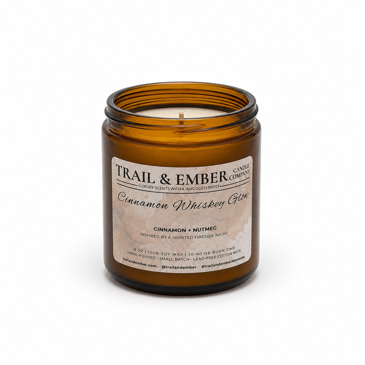 Cinnamon Whiskey Glow Soy Candle