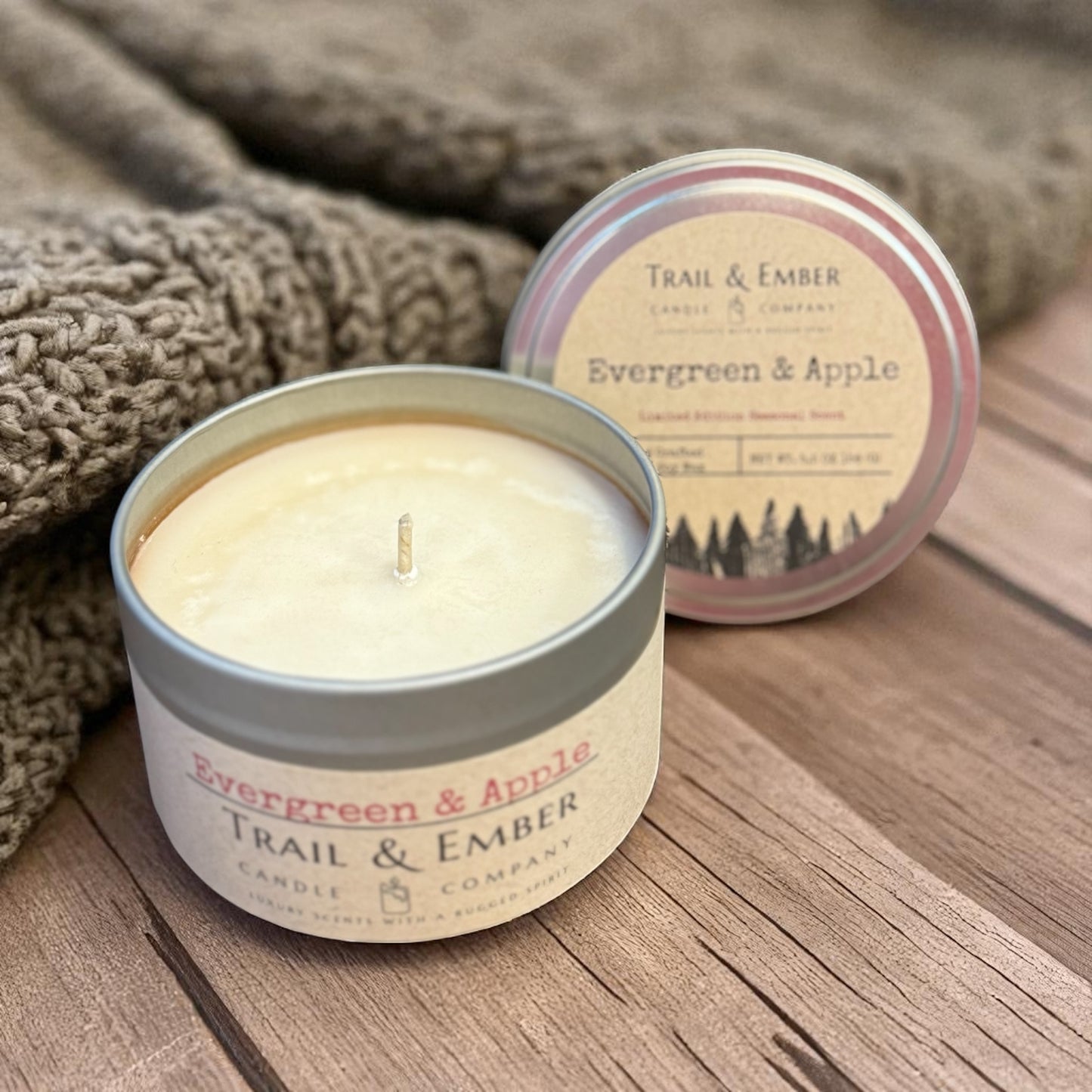 Evergreen & Apple Soy Travel Candle