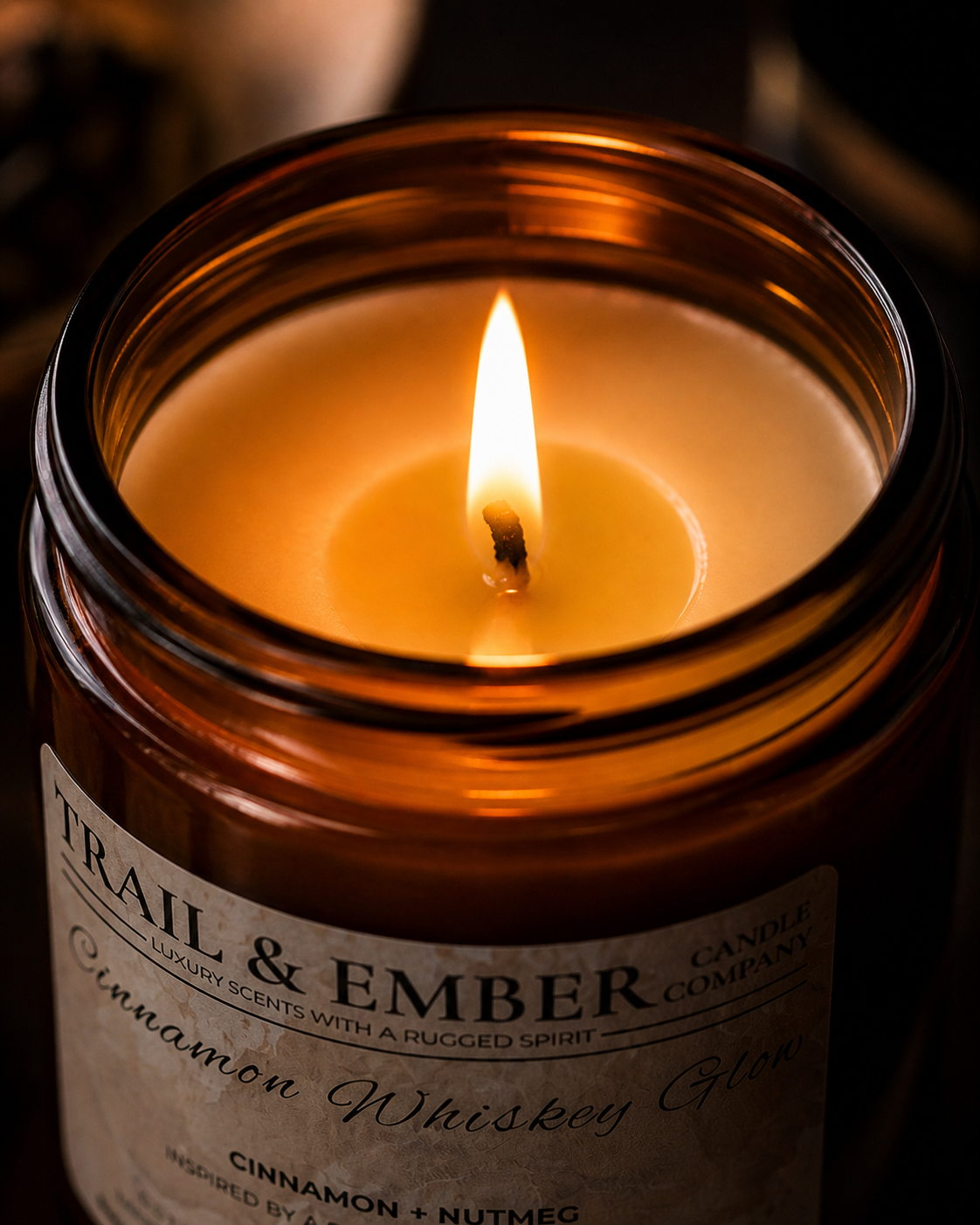 Cinnamon Whiskey Glow Soy Candle