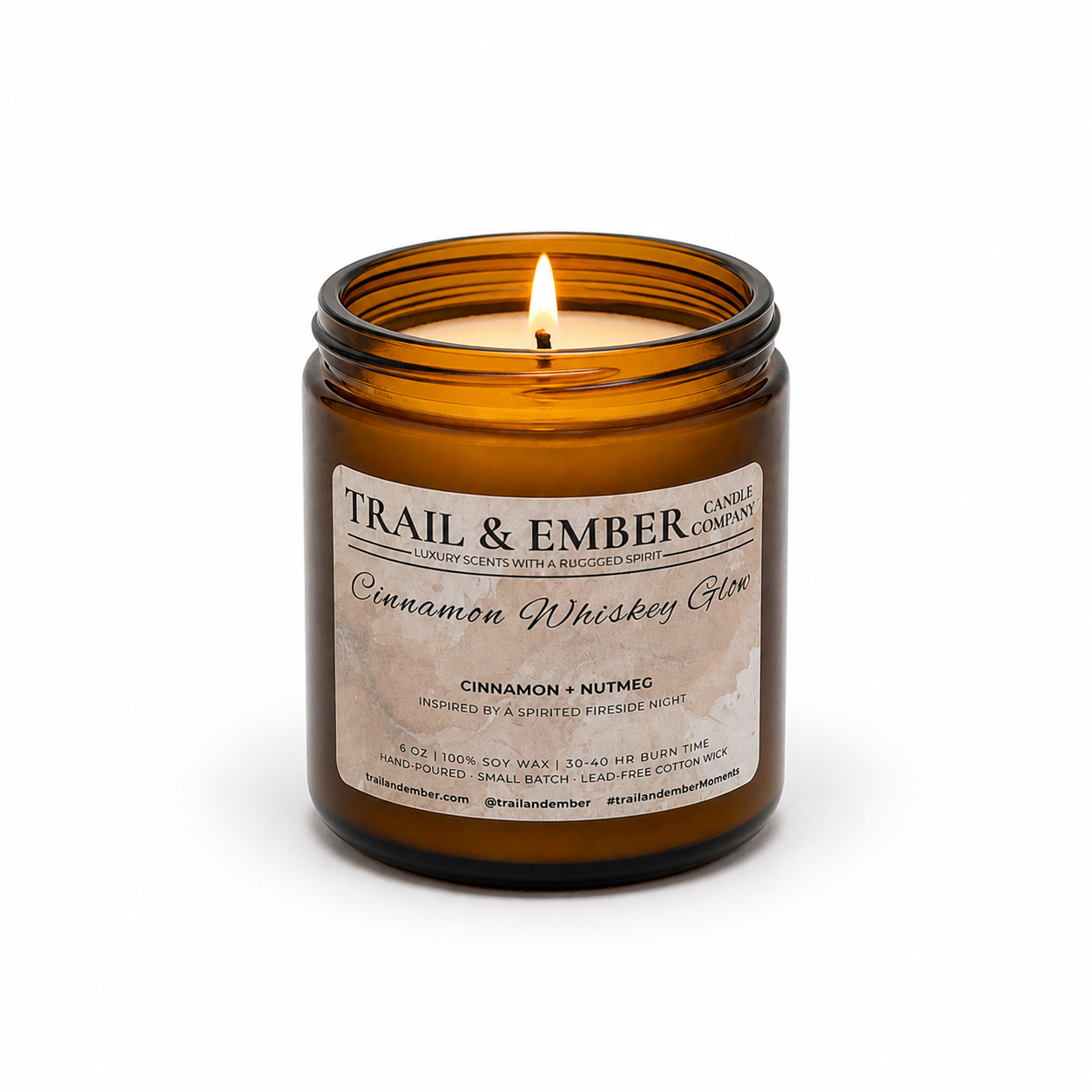 Cinnamon Whiskey Glow Soy Candle