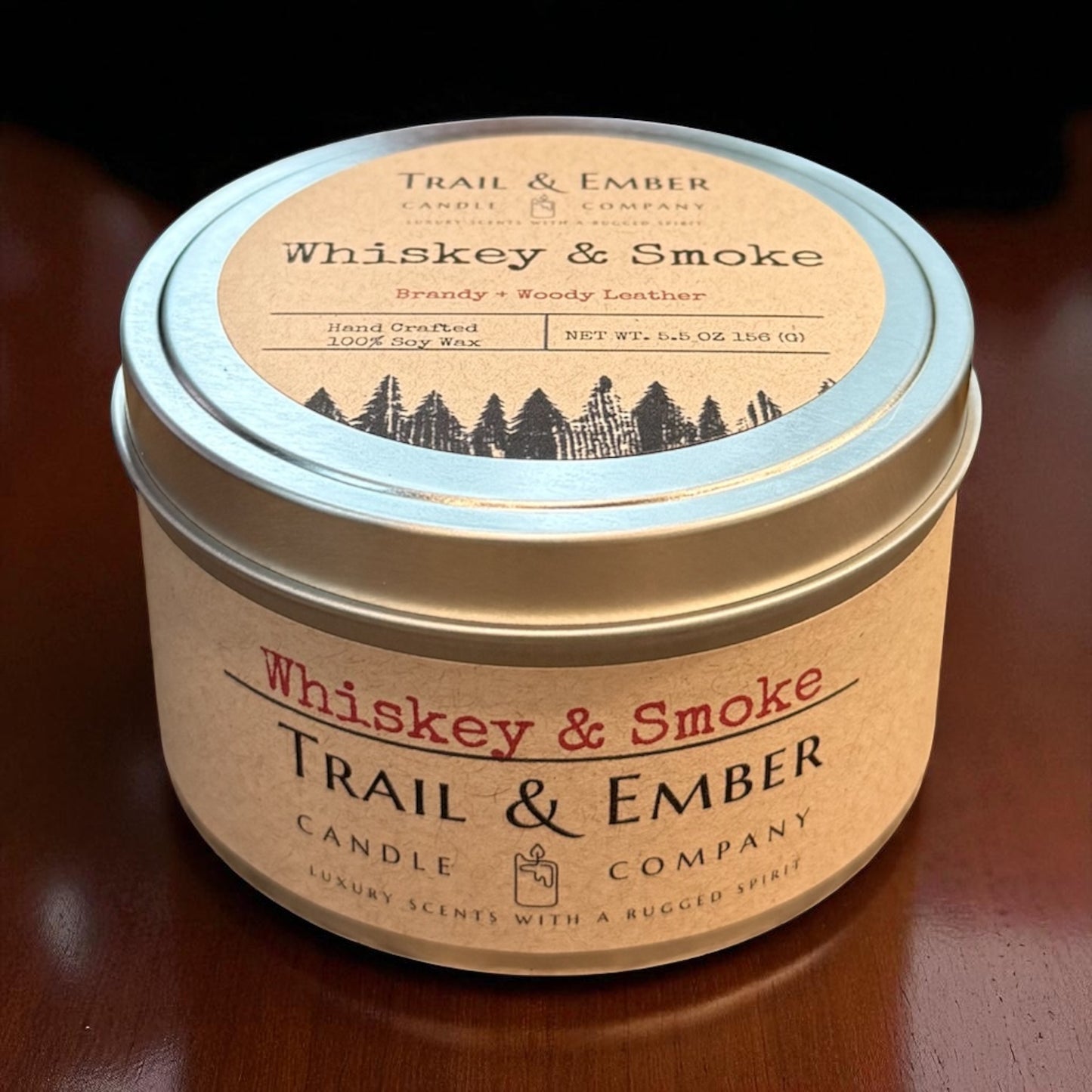 Whiskey & Smoke Soy Travel Candle