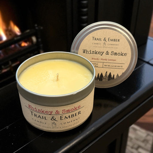 Whiskey & Smoke Soy Travel Candle