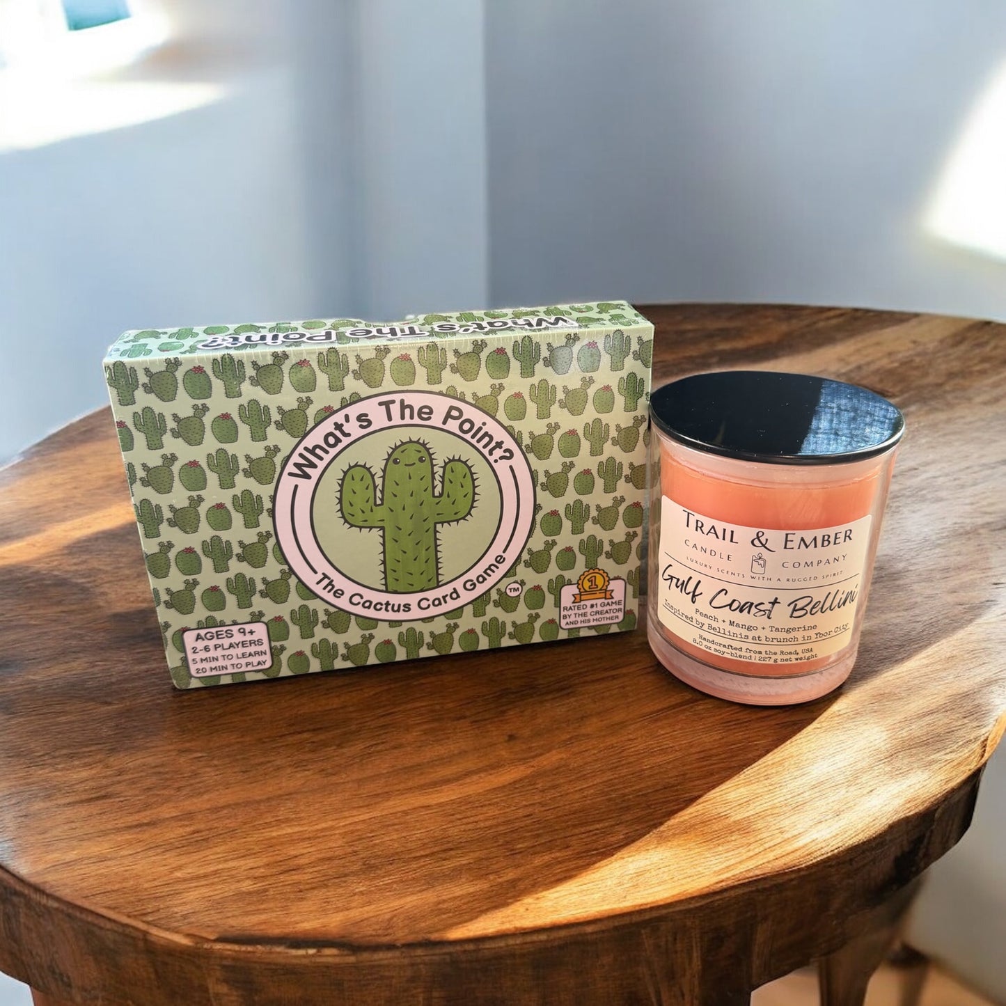 Sip & Play Gift Set – Gulf Coast Bellini Candle + What’s the Point Game