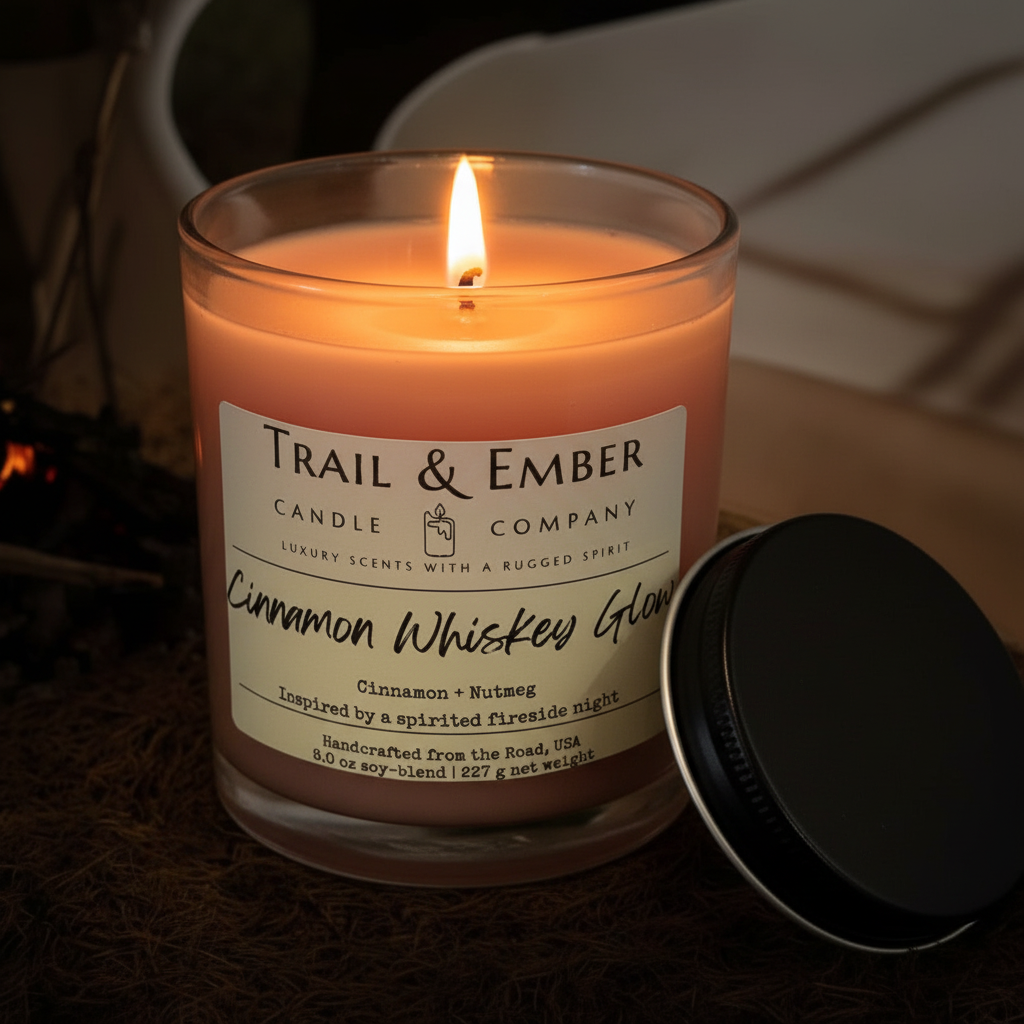 Cinnamon Whiskey Glow Soy Candle